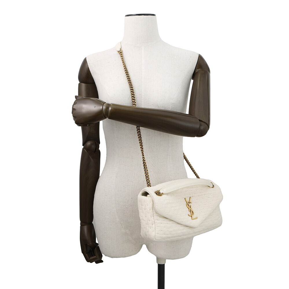 Saint Laurent Paris Chain Shoulder Bag Calypso White - Picture 5 of 12